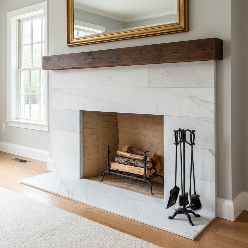 After chimney cleaning Greater Boston MA showing clean flue